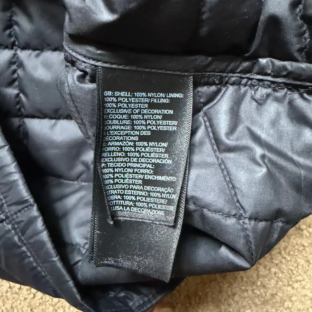 The North Face Quilted Thermoball Eco Full Zip Puffer Jacket Size L Black